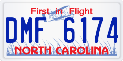 NC license plate DMF6174