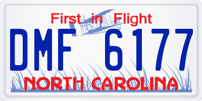 NC license plate DMF6177