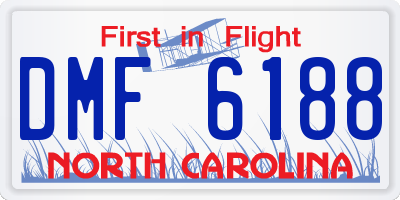 NC license plate DMF6188
