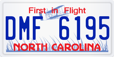 NC license plate DMF6195