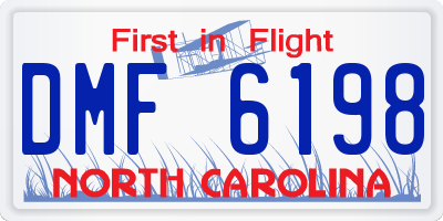 NC license plate DMF6198