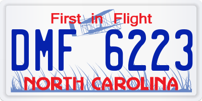 NC license plate DMF6223