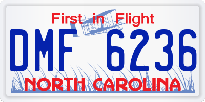 NC license plate DMF6236