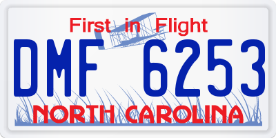 NC license plate DMF6253