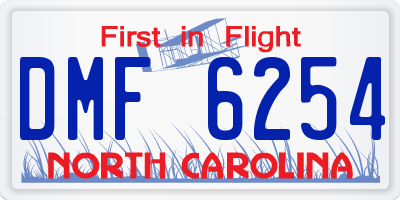 NC license plate DMF6254