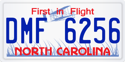 NC license plate DMF6256