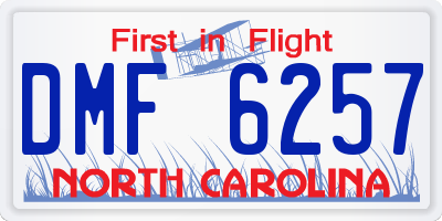 NC license plate DMF6257