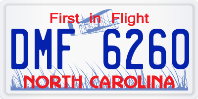 NC license plate DMF6260