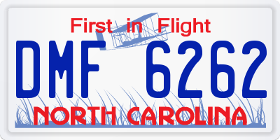 NC license plate DMF6262