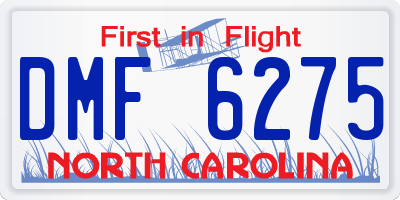 NC license plate DMF6275