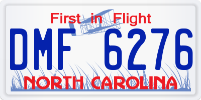 NC license plate DMF6276