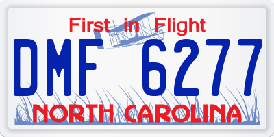 NC license plate DMF6277
