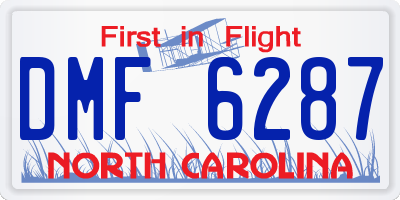 NC license plate DMF6287