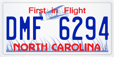 NC license plate DMF6294