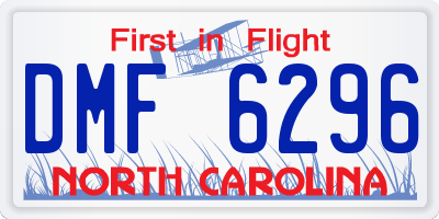 NC license plate DMF6296