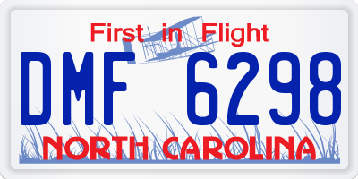NC license plate DMF6298