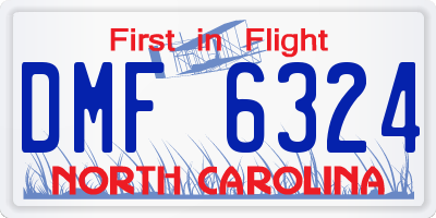 NC license plate DMF6324