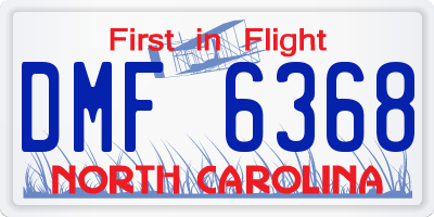 NC license plate DMF6368