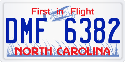 NC license plate DMF6382