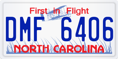 NC license plate DMF6406