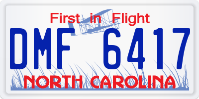 NC license plate DMF6417