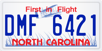 NC license plate DMF6421