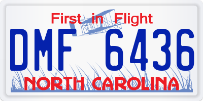 NC license plate DMF6436