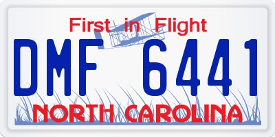 NC license plate DMF6441