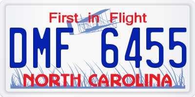 NC license plate DMF6455