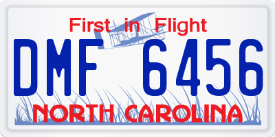 NC license plate DMF6456