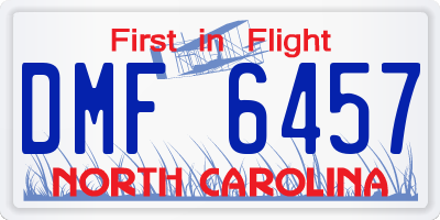 NC license plate DMF6457