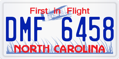 NC license plate DMF6458