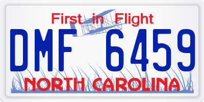 NC license plate DMF6459