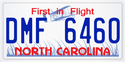 NC license plate DMF6460