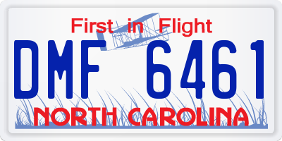 NC license plate DMF6461