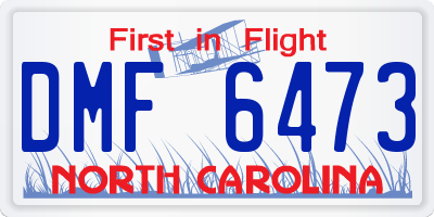 NC license plate DMF6473