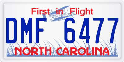 NC license plate DMF6477