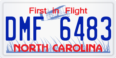 NC license plate DMF6483