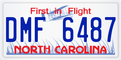 NC license plate DMF6487
