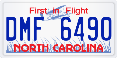 NC license plate DMF6490