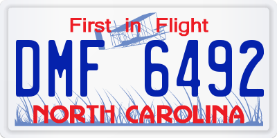 NC license plate DMF6492