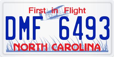 NC license plate DMF6493