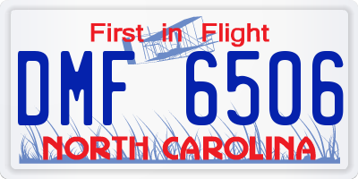 NC license plate DMF6506
