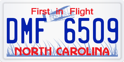 NC license plate DMF6509