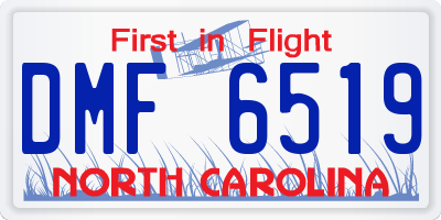 NC license plate DMF6519