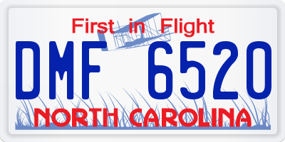 NC license plate DMF6520
