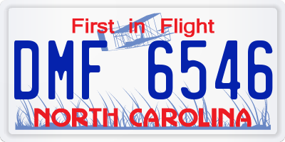 NC license plate DMF6546