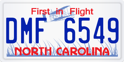 NC license plate DMF6549