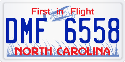NC license plate DMF6558