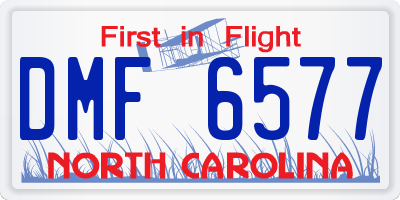 NC license plate DMF6577